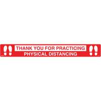 "Physical Distancing" Floor Sign, Adhesive, English with Pictogram - Zenith Safety Products 