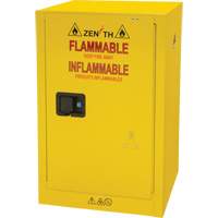 Flammable Storage Cabinet, 12 gal., 1 Door, 23" W x 35" H x 18" D - Zenith Safety Products 