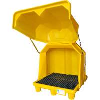 Ultra-Hard Top P4 Spill Pallets&reg; Outdoor Storage without Drain, 57" L x 54" W x 64.25"/64.5" H, 6000 lbs. Load Capacity - Ultratech 1080