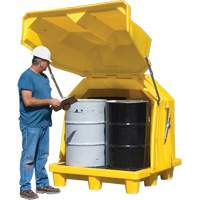 Ultra-Hard Top P4 Spill Pallets&reg; Outdoor Storage without Drain, 57" L x 54" W x 64.25"/64.5" H, 6000 lbs. Load Capacity - Ultratech 1080