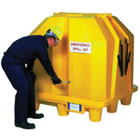 Ultra-Hard Top P4 Spill Pallets&reg; Outdoor Storage without Drain, 57" L x 54" W x 64.25"/64.5" H, 6000 lbs. Load Capacity - Ultratech 1080