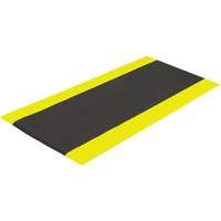 Airsoft Anti-Fatigue Mat, Pebbled, 3' x 5' x 3/8", Black/Yellow, PVC Sponge - Edgewood Matting ASP970305