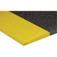 Airsoft Anti-Fatigue Mat, Pebbled, 3' x 5' x 3/8", Black/Yellow, PVC Sponge - Edgewood Matting ASP970305