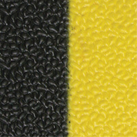 Airsoft Anti-Fatigue Mat, Pebbled, 3' x 5' x 3/8", Black/Yellow, PVC Sponge - Edgewood Matting ASP970305