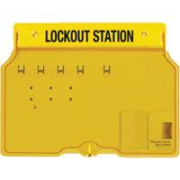 Trilingual Covered Lock Station, None Padlocks, 4 Padlock Capacity, Padlocks Not Included - Master Lock 1482B