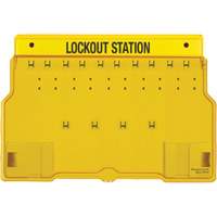 Trilingual Covered Lock Station, None Padlocks, 10 Padlock Capacity, Padlocks Not Included - Master Lock 1483B