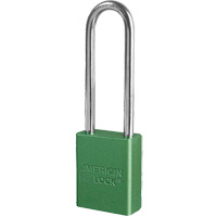 Cadenas de s&eacute;curit&eacute; American Lock, Vert, Cl&eacute;s diff&eacute;rentes, Aluminium, Largeur de 1-1/2" - Master Lock A1107GRN