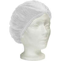 Bonnet bouffant pliss&eacute; Ronco Care, Polypropyl&egrave;ne, 24", Blanc - Ronco 7024W