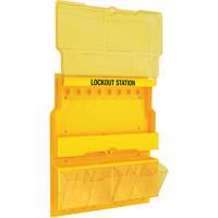 Deluxe Lockout Station with Cover and Trilingual Labels, None Padlocks, 32 Padlock Capacity, Padlocks Not Included - Master Lock S1900