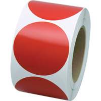 Formes de marquage, Cercle, 3" lo x 3" la, Rouge, Vinyle - Incom Top Tape & Label VC300R