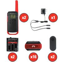 TalkAbout Two-Way Radios, FRS Radio Band, 22 Channels, 32 km Range - Motorola T210-C