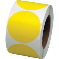 Pastilles de marquage color&eacute;es, Cercle, 3" lo x 3" la, Jaune, Vinyle - Incom Top Tape & Label VC300Y
