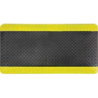 Anti-Fatigue Matting, Diamond, 1-2/3' x 3-1/4' x 3/4", Black/Yellow, Polyurethane - Zenith Safety Products 