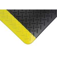 Anti-Fatigue Matting, Diamond, 1-2/3' x 3-1/4' x 3/4", Black/Yellow, Polyurethane - Zenith Safety Products 
