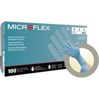 N20 Disposable Gloves, Small, Nitrile, 4.7-mil, Powder-Free, Blue - Microflex N201