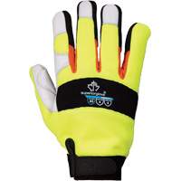 Gants de m&eacute;canicien &agrave; haute visibilit&eacute; ClutchGear, Paume Cuir fleur de ch&egrave;vre, Taille T-Grand - Superior Glove Works Ltd. MXGKGHV-XL