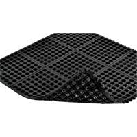 Tapis antifatigue &agrave; imbrication Cushion-Ease 550, &agrave; fentes, 3' x 3' x 3/4", Noir, Caoutchouc - Notrax 550S0033BL