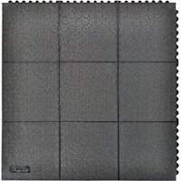 Tapis antifatigue &agrave; imbrication Cushion-Ease, Rugueux, 3' x 3' x 3/4", Noir, Caoutchouc naturel - Notrax 556S0033BL