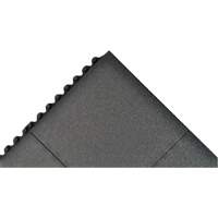 Tapis antifatigue &agrave; imbrication Cushion-Ease, Rugueux, 3' x 3' x 3/4", Noir, Caoutchouc naturel - Notrax 556S0033BL