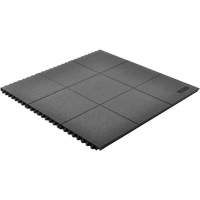 Tapis antifatigue &agrave; imbrication Cushion-Ease, Rugueux, 3' x 3' x 3/4", Noir, Caoutchouc naturel - Notrax 556S0033BL