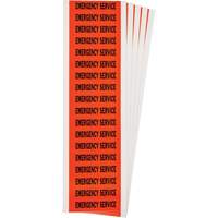 &eacute;tiquette de tension pour conduit  Emergency Service , 1/2" x 2-1/4", &eacute;toffe/Vinyle, Anglais - Brady 152490