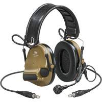 Casque VI NIB avec deux fils de sortie et rail arc Peltor ComTac, Style Bandeau, 23 dB - 3M MT20H682FB-19N CY