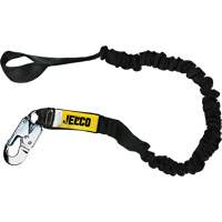 Arc Flash Shock Absorbing Lanyard, 6', Locking Snap Hook Center, Choke-Off Loop Leg Ends, Nylon - Jelco 54206
