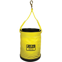 Vinyl Coated Collapsible Bucket, 11" L x 11" W x 16" H, Nylon, Black/Yellow - Jelco 84444