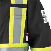 7702BK Combinaison ignifuge et r&eacute;sistant &agrave; l'arc &eacute;lectrique 88/12 FR-Tech, Taille 36, Noir, 9,7 cal/cm² - Pioneer V2540470-36