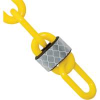 Barri&egrave;re avec chaîne en plastique r&eacute;fl&eacute;chissante, Jaune, Maillon de 2", 25' de long - Mr. Chain 52002-25
