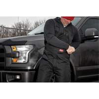 GridIron Regular Length Zip-To-Thigh Bib Overall, Men's, Large, Black - Milwaukee 261B-LR