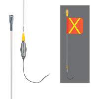Tiges de s&eacute;curit&eacute; tout-temps de s&eacute;rie lourde avec lumi&egrave;re DEL constante Safety Whip, Fixation Ressort, Hauteur 3', Orange avec X r&eacute;fl&eacute;chissant - Driver Industrial Safety SD03-X-30B-SC4CA