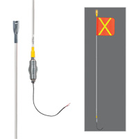 Tiges de s&eacute;curit&eacute; tout-temps de s&eacute;rie lourde avec lumi&egrave;re DEL constante Safety Whip, Fixation Ressort, Hauteur 10', Orange avec X r&eacute;fl&eacute;chissant - Driver Industrial Safety SD10-X-30B-SC4CA