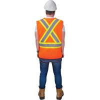 CSA-Compliant High-Visibility Surveyor Vest, High Visibility Orange, Large, Polyester - Zenith Safety Products 
