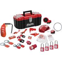 Trousse de cadenassage avec cadenas en thermoplastique de qualit&eacute; sup&eacute;rieure Zenex, Ensemble &eacute;lectrique/Vanne, 27 composants compris - Master Lock 1457VE410KAPRE