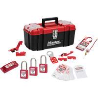 Trousse de cadenassage standard avec cadenas en thermoplastique Zenex, Ensemble &eacute;lectrique, 14 composants compris - Master Lock 1457E410KAFRC