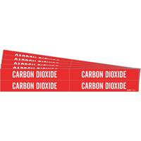 Marqueurs de tuyau Carbon Dioxide, Autocollant, 1-1/8" h x 7" la, Blanc/rouge - Brady 7039-4-PK