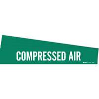 Marqueur de tuyau Compressed Air, Autocollant, 2-1/4" h x 14" la, Blanc/vert - Brady 7059-1-PK