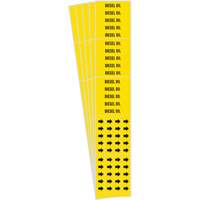 Marqueurs de tuyau Diesel, Autocollant, 2-1/4" h x 2-3/4" la, Noir sur jaune - Brady 7078-3C-PK