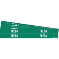 Marqueurs de tuyau Freon, Autocollant, 1-1/8" h x 7" la, Blanc/vert - Brady 7112-4-PK