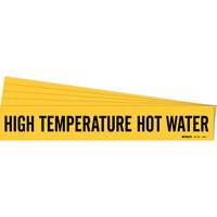 Marqueur de tuyau High Temperature Hot Water, Autocollant, 2-1/4" h x 14" la, Noir sur jaune - Brady 7143-1-PK