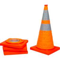 C&ocirc;ne de signalisation repliable, 28" h, Orange - Produits de sécurité Zenith 
