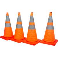 C&ocirc;ne de signalisation repliable, 28" h, Orange - Produits de sécurité Zenith 