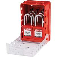 Boîte de cadenassage de groupe ultra compacte avec cadenas de s&eacute;curit&eacute; en nylon, Rouge - Brady 153675