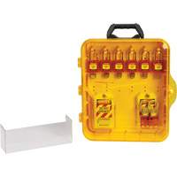 Lockout Station with Keyed Different Nylon Safety Lockout Padlocks, Plastic Padlocks, 6 Padlock Capacity, Padlocks Included - Brady 153681