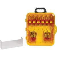 Lockout Station with Keyed Different Nylon Safety Lockout Padlocks, Plastic Padlocks, 12 Padlock Capacity, Padlocks Included - Brady 153683