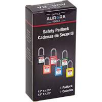 Safety Lock, Red, Keyed Different, Thermoplastic, 1-1/2" Width - Aurora Tools 