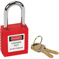 Safety Lock, Red, Keyed Different, Thermoplastic, 1-1/2" Width - Aurora Tools 
