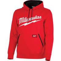 Chandail &agrave; capuchon de poids moyen avec logo Milwaukee, Hommes, Petit, Rouge - Milwaukee 352R-S