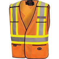 6926 Tear-Away Safety Vest, High Visibility Orange, Polyester - Pioneer V1020750-O/S